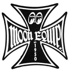 1950 Moon Equipped Iron Cross Sticker - Black