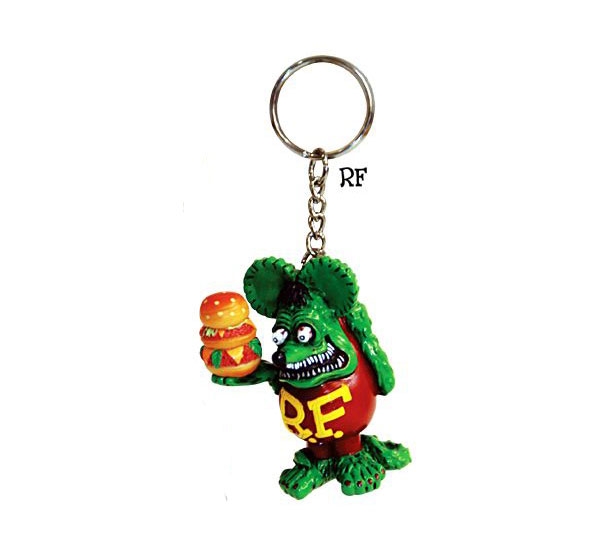 Rat Fink Tower Burger Ring Keychain