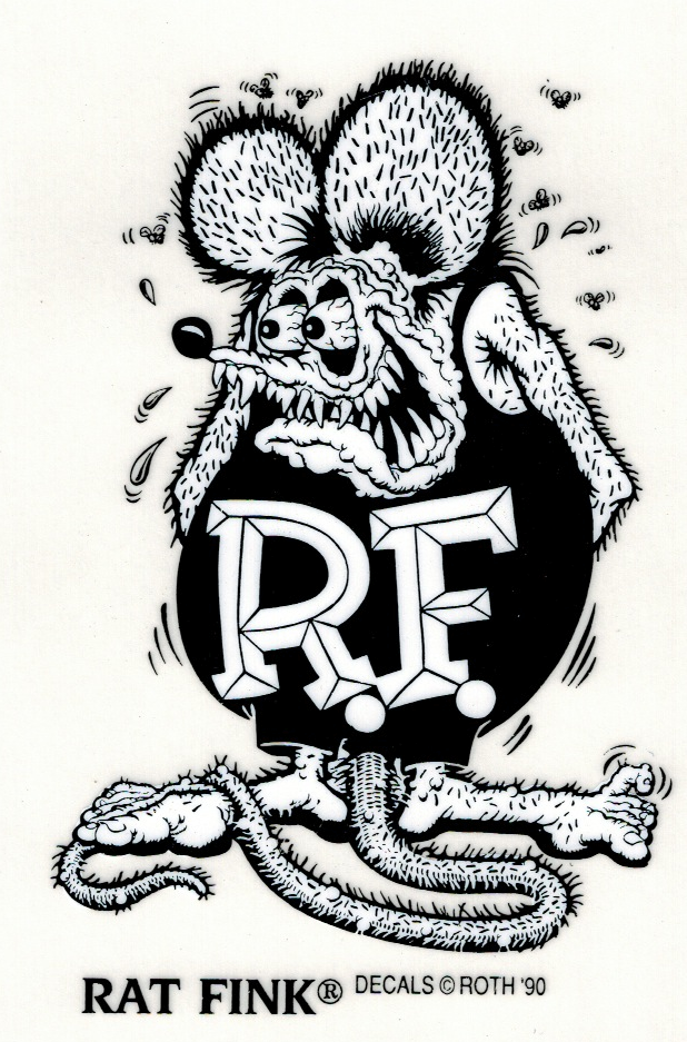 Rat Fink Standing Black Decal