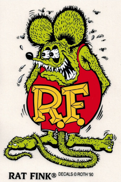 Rat Fink Standing Green Decal