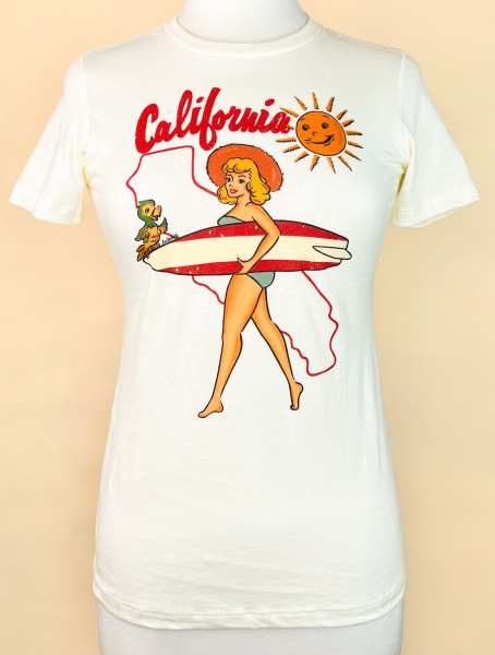 Mischief Made California Fitted Tee In Ivory