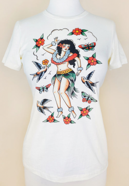 Mischief Made Hoaloha Fitted T-shirt in Ivory